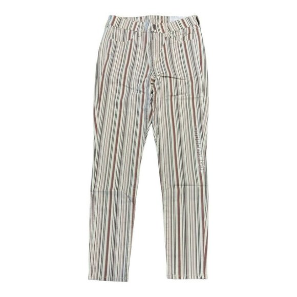 NWT AMERICAN EAGLE Next Level Stretch Hi-Rise Jegging 16R Stripe 557 - Picture 1 of 4